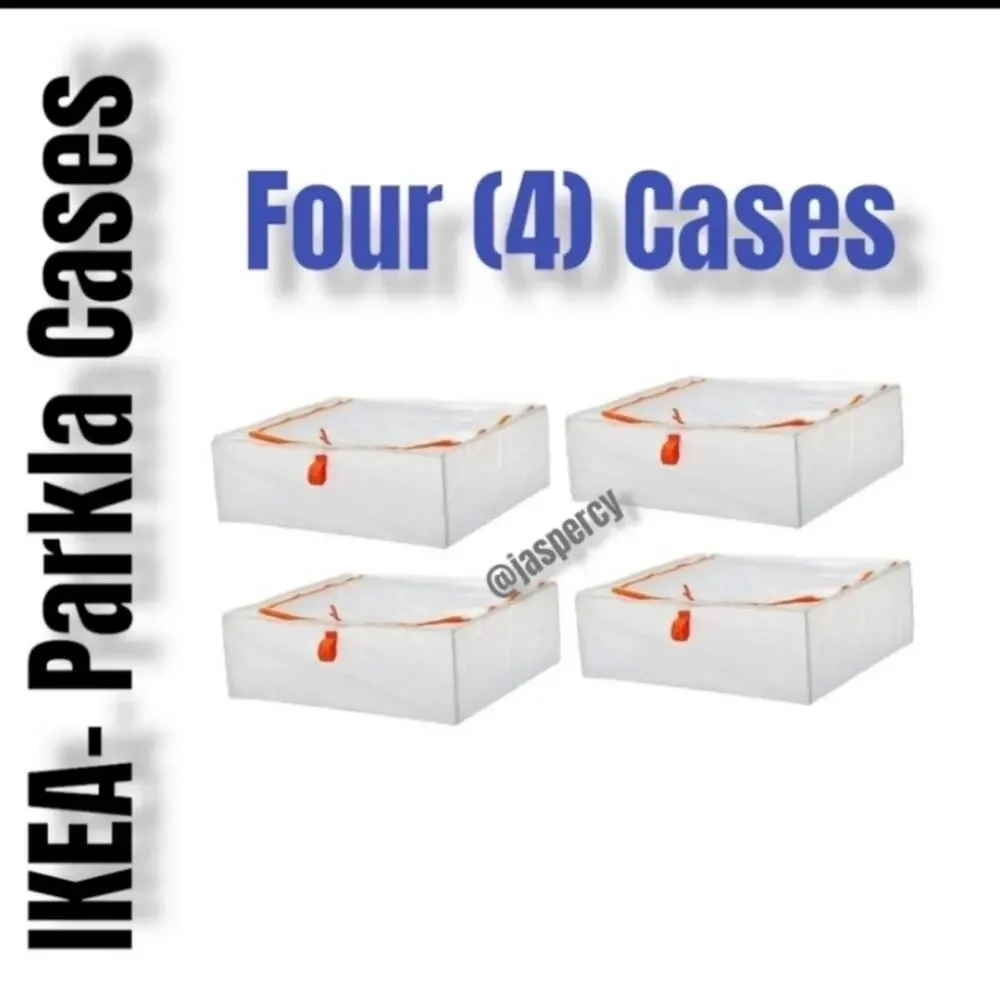 IKEA PÄRKLA Set of Four (4) IKEA Roomy Storage Cases Totes Cubes Eco